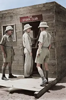 Crate: Officers entering their mess, which is constructed