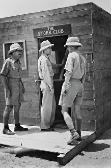 Crate: Officers entering their mess, which is constructed