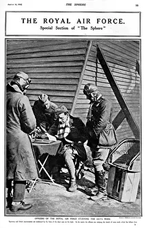 Jan18: Officers of the Royal Air Force studying the day's work