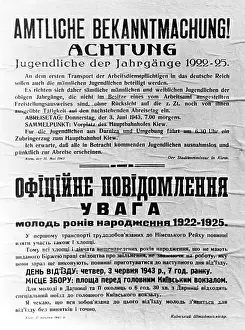 Commissioner: Official announcement of forced labor, 1943