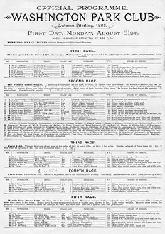 Listing: Official programme, Washington Park Club, Chicago