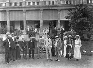 Seychelles: Officials outside Government House, Mahe, Seychelles