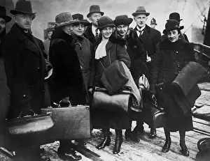 Reparation: Officials and stenographers of the German delegation at the