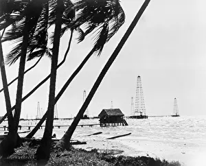 Maracaibo: Oil derricks off the shore in Maracaibo ?