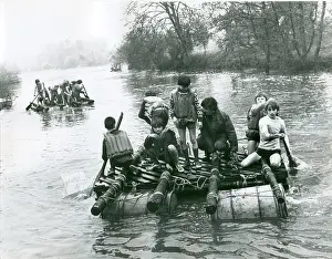 Rafting: Oil drum raft racing, Longridge Centre