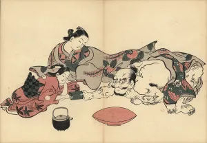Okumura: Oiran courtesan watching a trial of strength