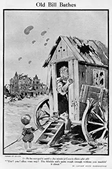 Bathes: Old Bill Bathes, by Bairnsfather