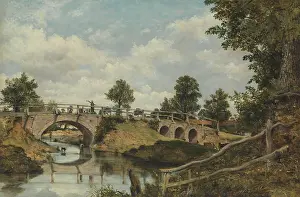 4 People: AN OLD BRIDGE AT HENDON, MIDDLESEX, by Frederick