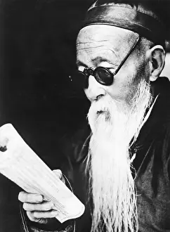 Distinguished: Old Chinese scholar in Gansu, 1930's