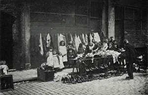Old clothes stall, East End of London