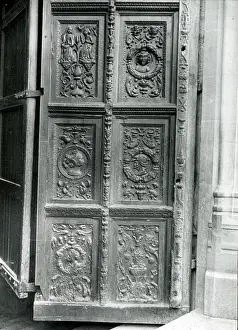 Panels: Old Door, Frejus Cathedral, Provence, south-east France