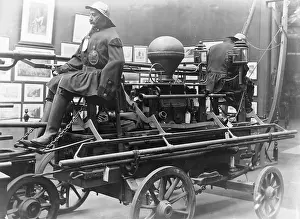 Dummies: Old fire engine in a museum