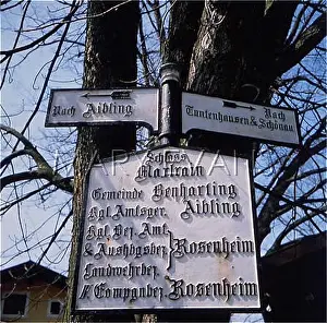 Aibling: OLD GERMAN ROAD SIGN