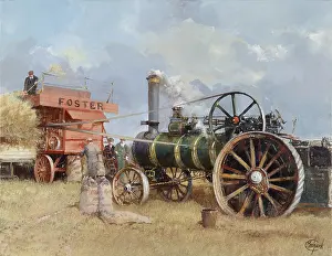 Threshing: Old Harvesting Scene – Steam Engine