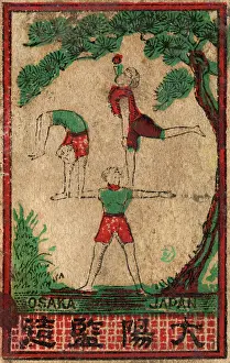 Matchboxes: Old Japanese Matchbox label with acrobats