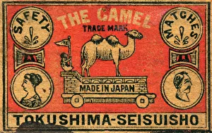 Matchboxes: Old Japanese Matchbox label with a camel
