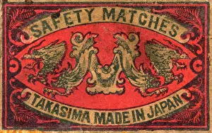 Matchboxes: Old Japanese Matchbox label with two dragons