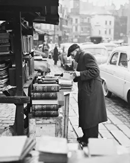 Encyclopaedia: Old Man at a book stand - Manchester, 1960