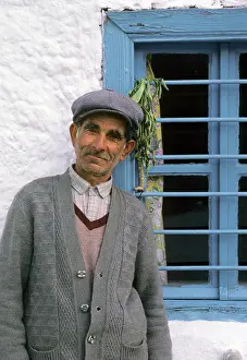 Thassos: Old man in cloth cap - Thassos, Greece