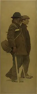 Crutch: Old man on crutches