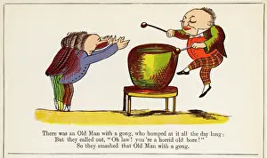 Gong: Old Man With A Gong, Edward Lear