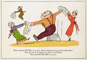 Nieces: Old Man in a Pew, Edward Lear