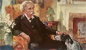 Seniors: Old Man sits with Dog