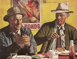 Eats: Old Man sits Quietly while another Eats his Meal