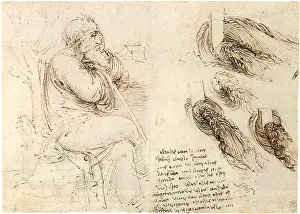 1513: Old Man and Water Studies, by Da Vinci