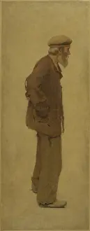Crutch: Old man wearing a beret