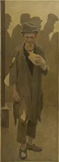 Tight: Old man wearing rags, a beggar