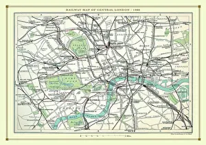 Bartholomew: Old Map of the Railways of Central London