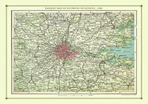 Environs: Old Map of the Railways of the Environs of London