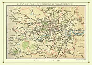 Bartholomew: Old Map of the Railways of London and Suburbs