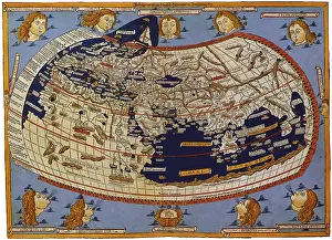 Winds: Old Map of the World Ptolemaic World, 1482
