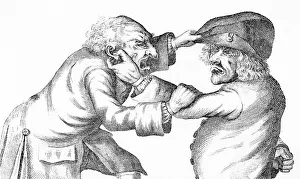 Caricaturist: Old men fighting