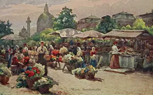 Kohn: The old Naschmarkt on Karlsplatz. About 1920