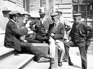 Gestures: Old photo of service staff