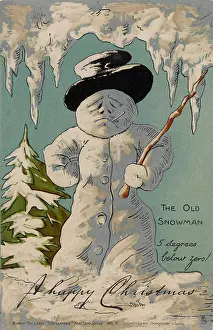 Icicles: An old snowman says Happy Christmas