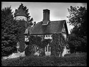 Timbered: Old stone house with circular tower