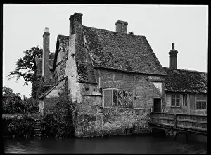 Timbered: Old timbered house by a river