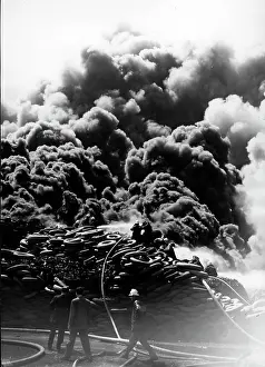 Colombes: Old Tires Destroyed by Fire in Paris, 1953