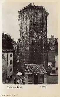 Spalato: Old Venetian Tower at Split, Croatia
