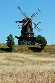 Skane: Old windmill at Molle, Skane, Sweden