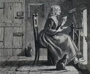 Mules: Old woman drinking her tea from a TEA DISH