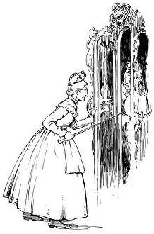 Lamplighter: An old woman looks into a mirror