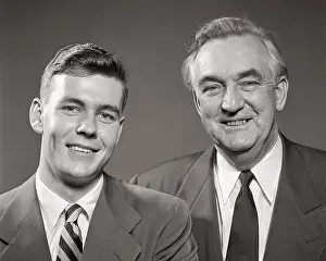 Grandparent: Older Man Grandfather Standing Side-By-Side with