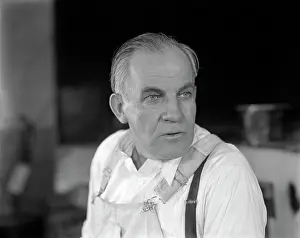 Older Man Overalls Portrait Retro