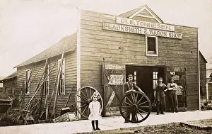 Blacksmiths: Ole Tonnesen, blacksmith and wagon shop, Dike, Iowa, USA