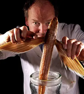 Flyingfish: Oliver Crimmen with fish specimen